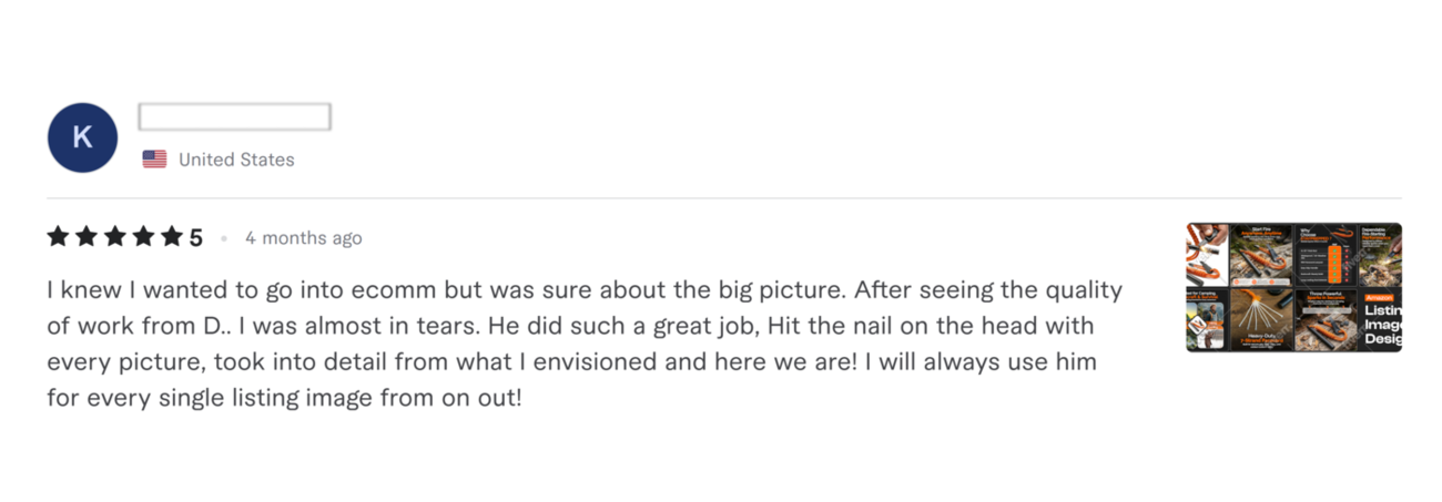 Verified Fiverr review 5
