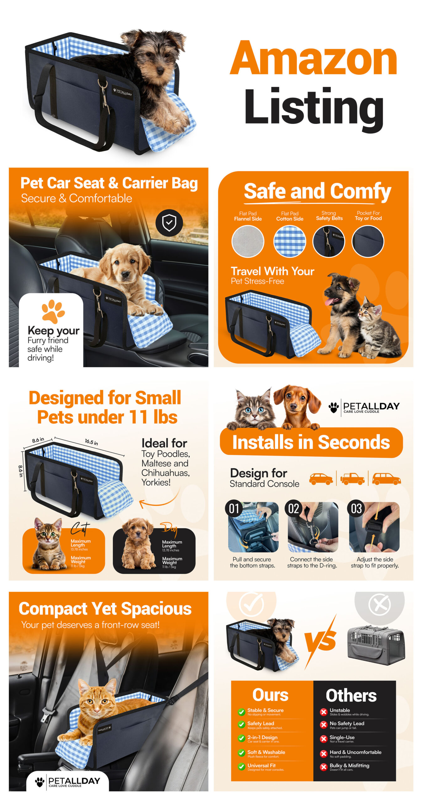 Pet carrier Amazon listing images