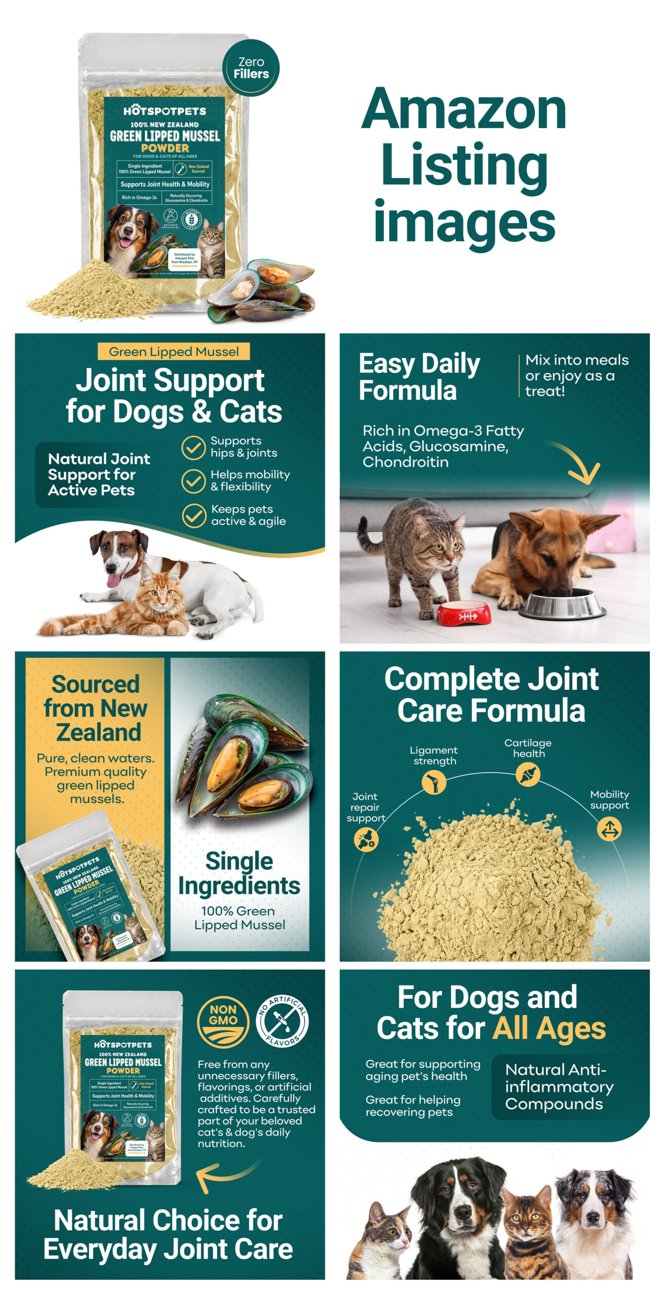 Dog and cat supplement listing images